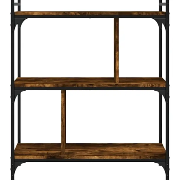 vidaXL Hyllor>Bokhylla 3 hyllplan rökfärgad 76x32x88 cm konstruerat trä Brun