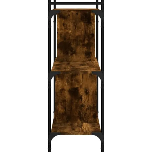 vidaXL Hyllor>Bokhylla 3 hyllplan rökfärgad 76x32x88 cm konstruerat trä Brun
