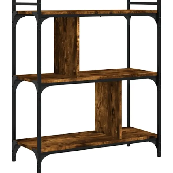 vidaXL Hyllor>Bokhylla 3 hyllplan rökfärgad 76x32x88 cm konstruerat trä Brun