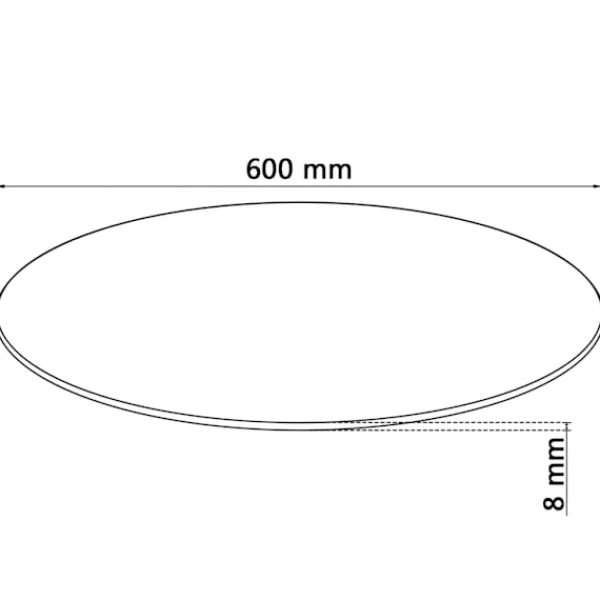 vidaXL Matbord>Bordsskiva härdat glas rund 600 mm