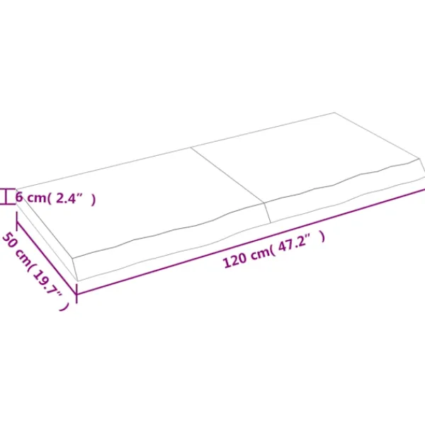 vidaXL Kontorsmöbler>Bordsskiva ljus 120x50x(2-6) cm behandlad massiv ek