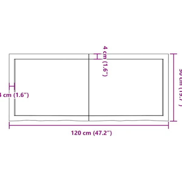 vidaXL Kontorsmöbler>Bordsskiva ljus 120x50x(2-6) cm behandlad massiv ek