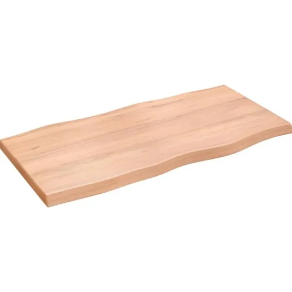 vidaXL Kontorsmöbler>Bordsskiva ljus 100x50x(2-4) cm massivt trä levande kant