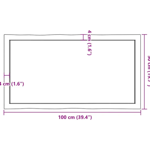 vidaXL Kontorsmöbler>Bordsskiva ljus 100x50x(2-4) cm massivt trä levande kant