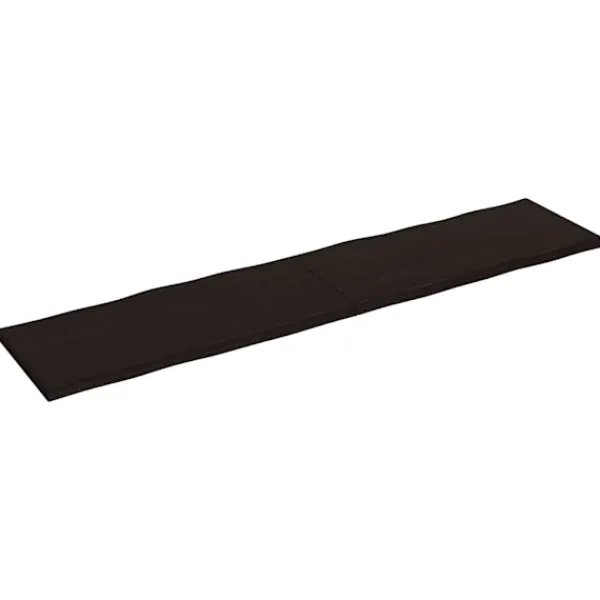 vidaXL Matbord>Bordsskiva mörk 220x50x(2-4) cm massivt trä levande kant