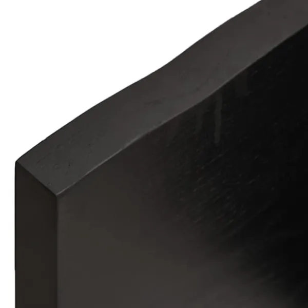 vidaXL Matbord>Bordsskiva mörk 220x50x(2-4) cm massivt trä levande kant