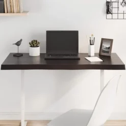 vidaXL Kontorsmöbler>Bordsskiva mörk 100x60x(2-4) cm massivt trä levande kant