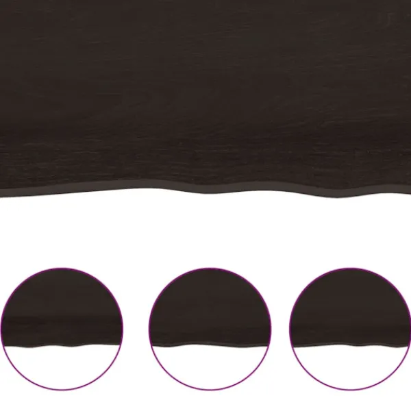 vidaXL Kontorsmöbler>Bordsskiva mörk 100x50x(2-4) cm behandlad massiv ek