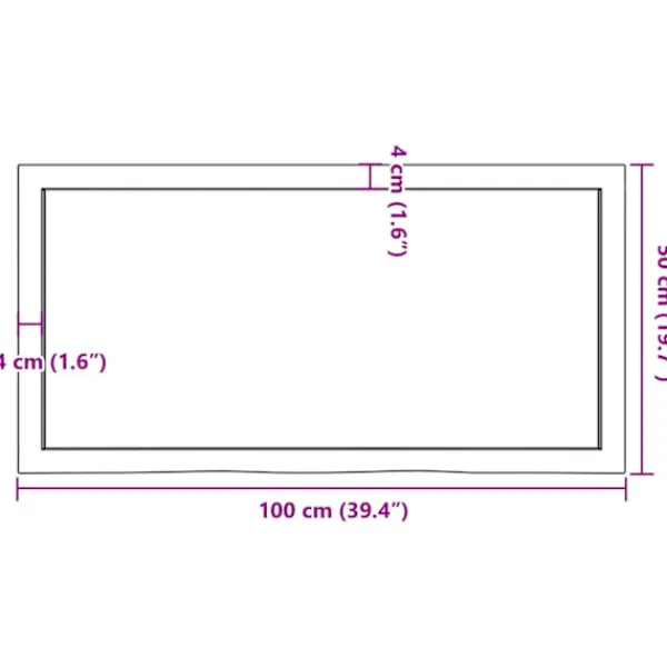 vidaXL Kontorsmöbler>Bordsskiva mörk 100x50x(2-4) cm behandlad massiv ek