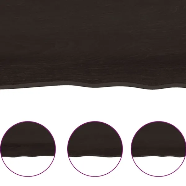 vidaXL Kontorsmöbler>Bordsskiva mörk 100x40x(2-4) cm behandlad massiv ek