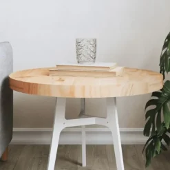 vidaXL Soffbord>Bordsskiva rund Ø50x3 cm massiv furu