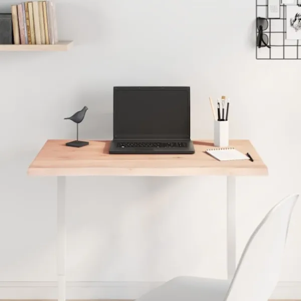 vidaXL Kontorsmöbler>Bordsskiva 80x60x2 cm obehandlad massiv ek levande kant