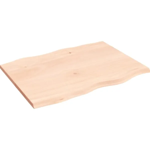 vidaXL Kontorsmöbler>Bordsskiva 80x60x2 cm obehandlad massiv ek levande kant