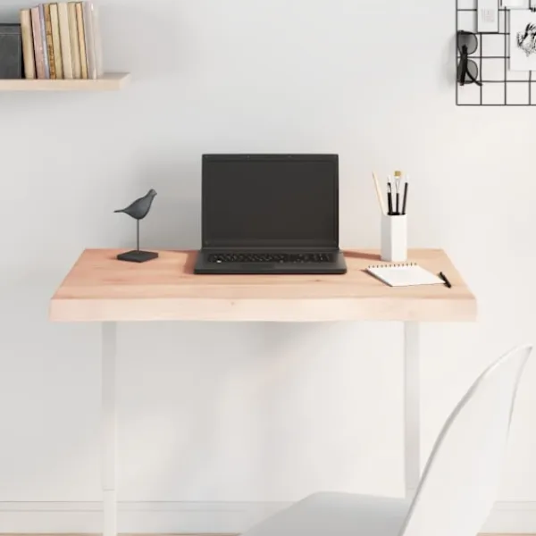 vidaXL Kontorsmöbler>Bordsskiva 80x60x(2-4) cm obehandlad massiv ek levande kant