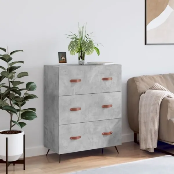 vidaXL Byråer>Byrå betong 69,5x34x90 cm konstruerat trä
