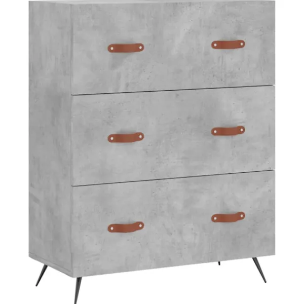 vidaXL Byråer>Byrå betong 69,5x34x90 cm konstruerat trä