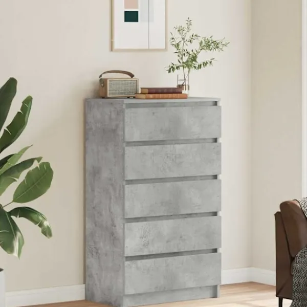 vidaXL Byråer>Byrå betong 60x36x103 cm konstruerat trä