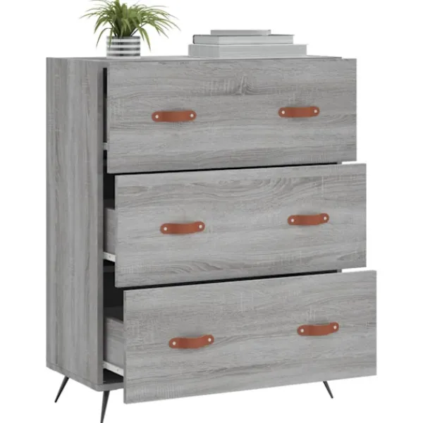 vidaXL Byråer>Byrå sonoma 69,5x34x90 cm konstruerat trä