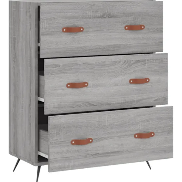 vidaXL Byråer>Byrå sonoma 69,5x34x90 cm konstruerat trä