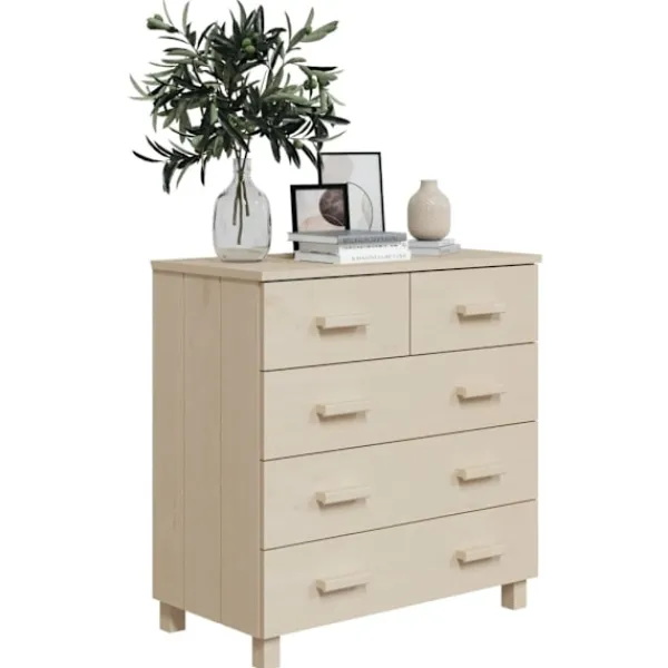 vidaXL Byråer>Byrå HAMAR honungs 79x40x80 cm massiv furu