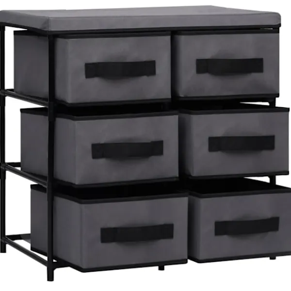vidaXL Byråer>Byrå med 6 lådor 55x29x55 cm stål