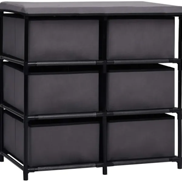 vidaXL Byråer>Byrå med 6 lådor 55x29x55 cm stål