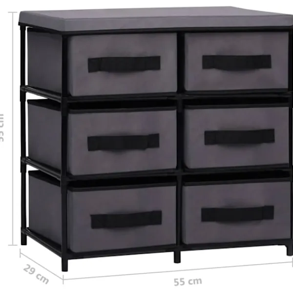 vidaXL Byråer>Byrå med 6 lådor 55x29x55 cm stål