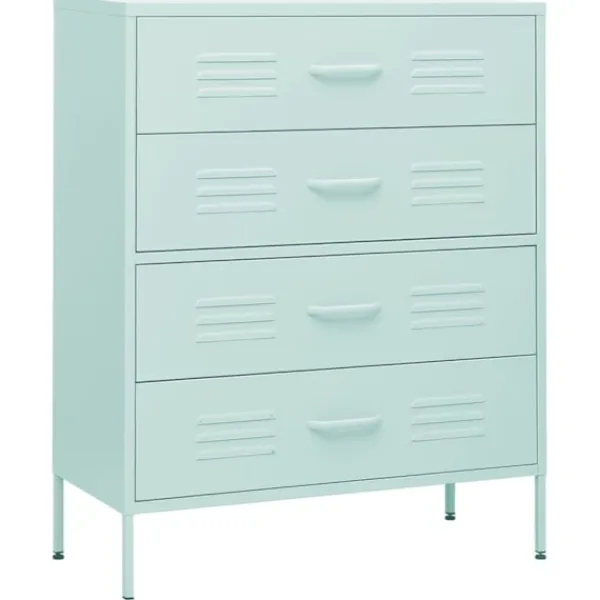 vidaXL Byråer>Byrå mintgrön 80x35x101,5 cm stål