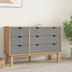 vidaXL Byråer>Byrå OTTA brun& 111x43x73,5 cm massiv furu