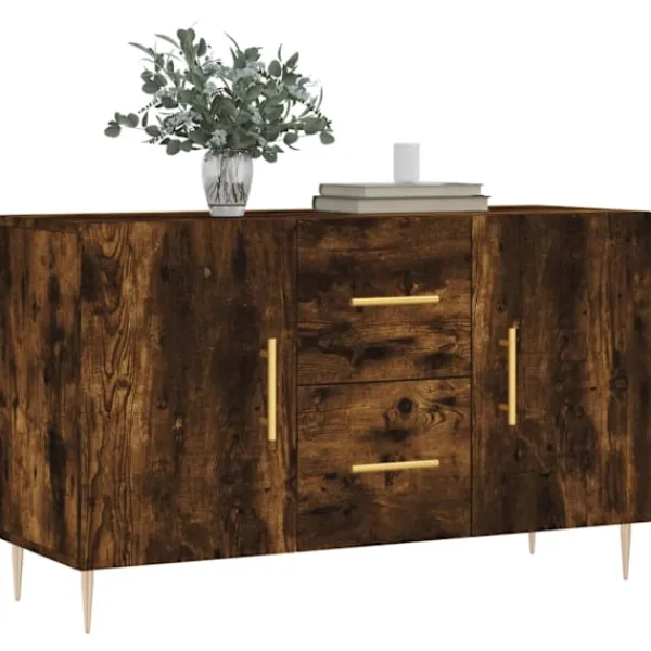 vidaXL Byråer>Byrå rökfärgad ek 100x36x60 cm konstruerat trä