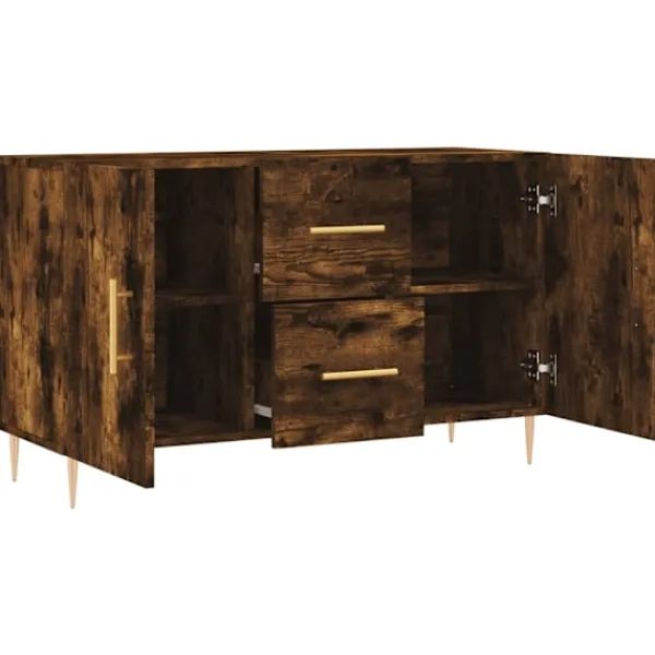 vidaXL Byråer>Byrå rökfärgad ek 100x36x60 cm konstruerat trä