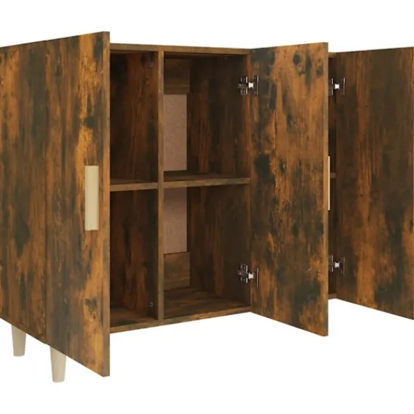 vidaXL Sideboards>Byrå rökfärgad ek 90x34x80 cm konstruerat trä
