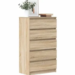 vidaXL Byråer>Byrå sonoma-ek 60x36x103 cm konstruerat trä