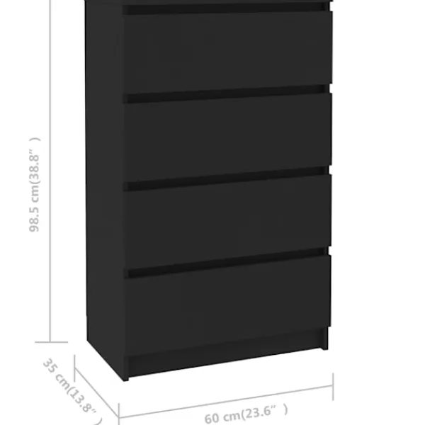 vidaXL Byråer>Byrå 60x35x98,5 cm konstruerat trä