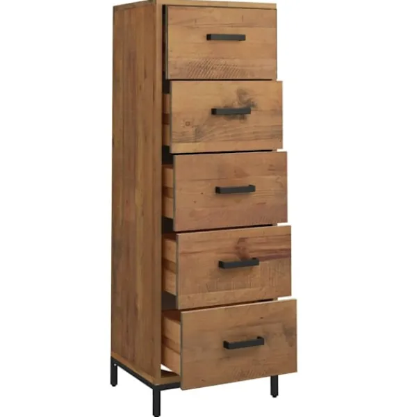 vidaXL Byråer>Byrå 42x35x110 cm massiv furu