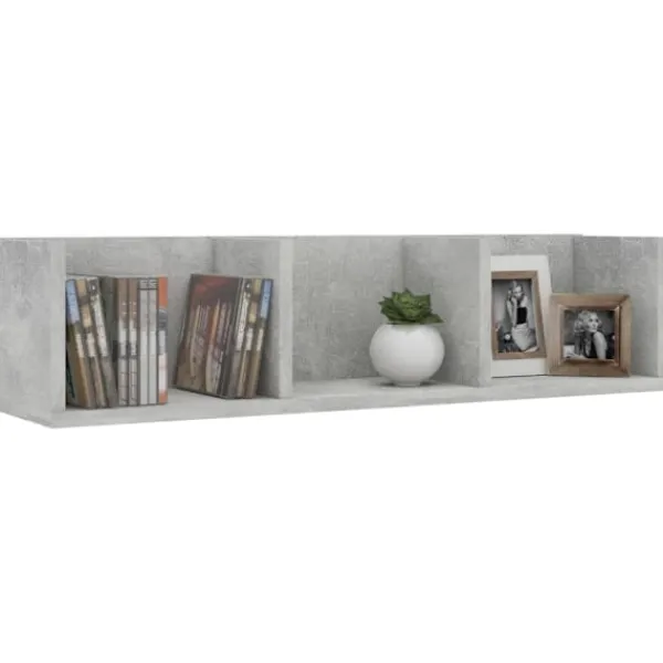 vidaXL Hyllor>CD-hylla betong 75x18x18 cm konstruerat trä