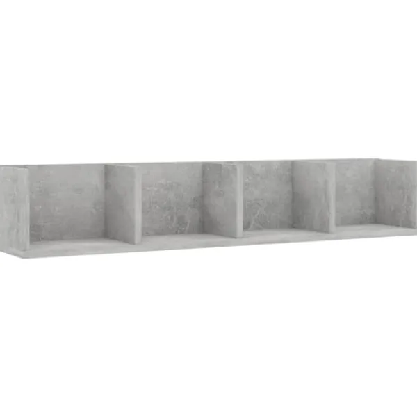 vidaXL Hyllor>CD-hylla betong 100x18x18 cm konstruerat trä