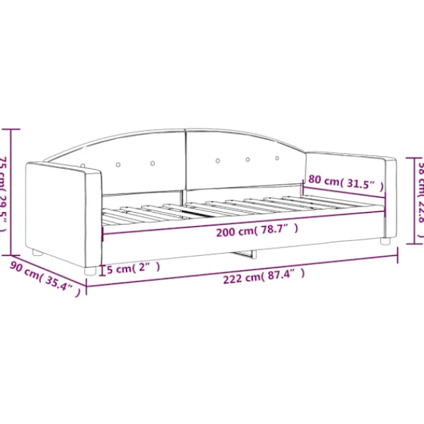 vidaXL Soffor>Dagbädd ljus 80x200 cm sammet