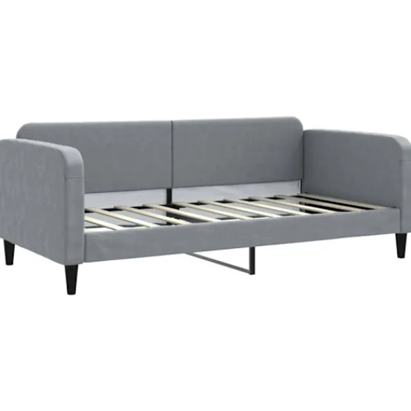 vidaXL Soffor>Dagbädd med extrabädd och madrasser ljus 90x190 cm tyg