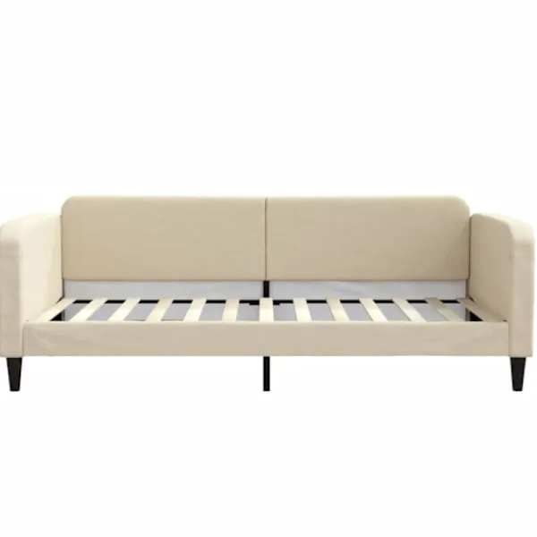 vidaXL Soffor>Dagbädd med madrass gräddvit 100x200 cm tyg