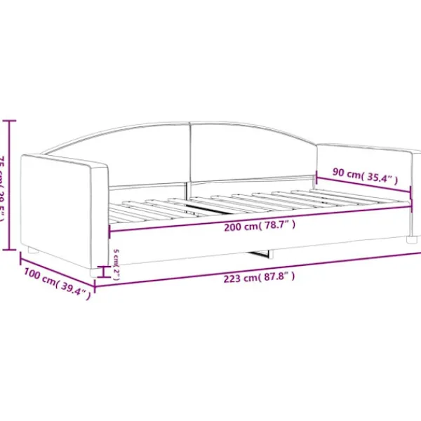 vidaXL Soffor>Dagbädd mörk 90x200 cm tyg
