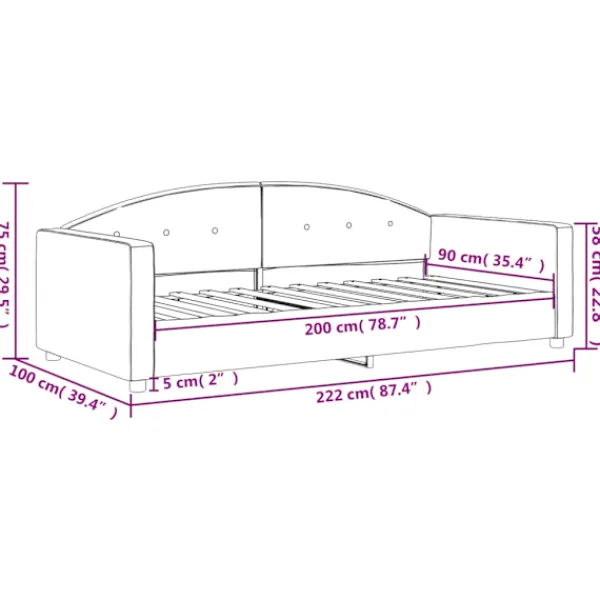 vidaXL Soffor>Dagbädd 90x200 cm sammet