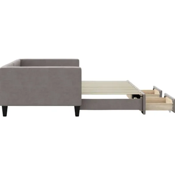vidaXL Soffor>Dagbädd utdragbar med lådor 100x200 cm tyg