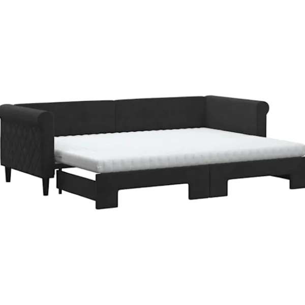 vidaXL Soffor>Dagbädd utdragbar med madrasser 80x200 cm sammet