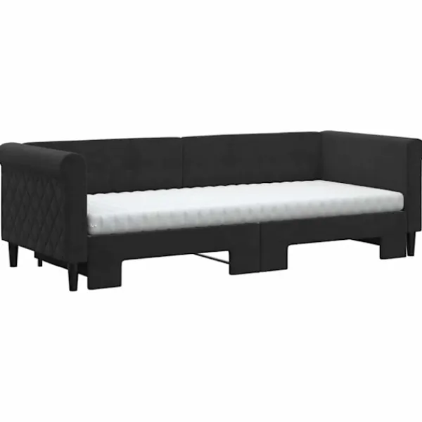 vidaXL Soffor>Dagbädd utdragbar med madrasser 80x200 cm sammet