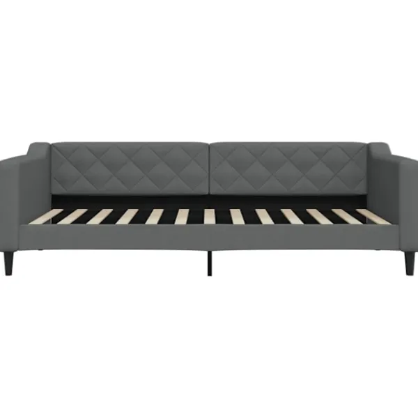 vidaXL Soffor>Dagbädd utdragbar med lådor mörk 100x200 cm tyg