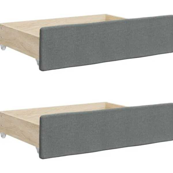 vidaXL Soffor>Dagbädd utdragbar med lådor mörk 100x200 cm tyg