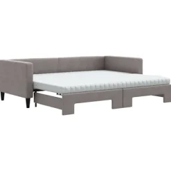 vidaXL Soffor>Dagbädd utdragbar med madrasser 90x200 cm tyg