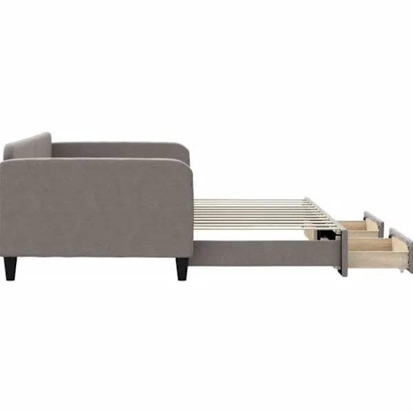 vidaXL Soffor>Dagbädd utdragbar med lådor 100x200 cm tyg