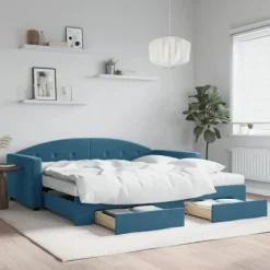 vidaXL Soffor>Dagbädd utdragbar med lådor 100x200 cm sammet